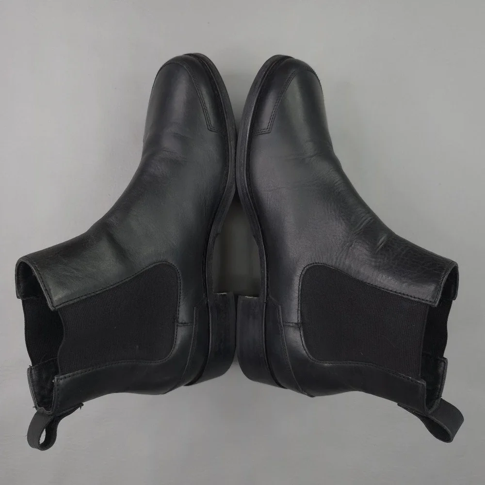 Cole Haan Boots Mens 8.5 Black Leather Air Chelsea Ankle Lug Sole Pull On